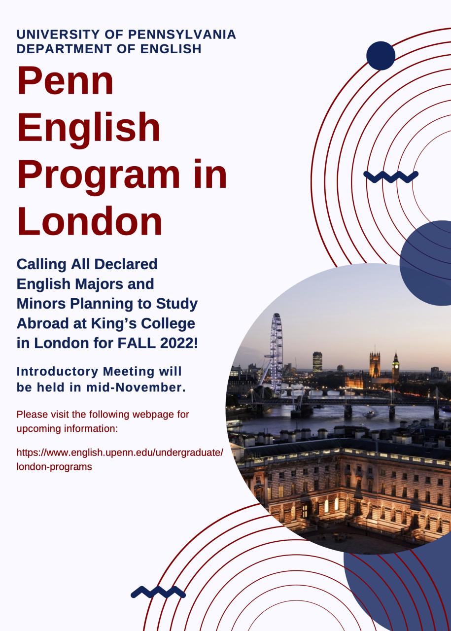 English  From the Department of English at King's College London