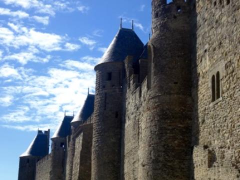 stone walls with several towers