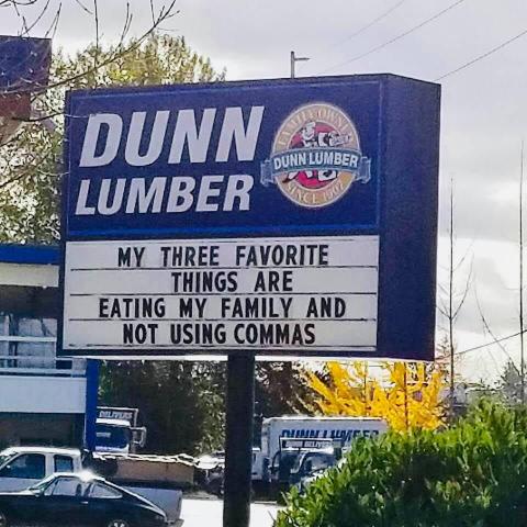 Dunn Lumber billboard.