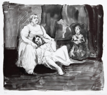 (Paula Rego. “The Keeper,” https://www.goldmarkart.com/products/paula-rego-the-keeper-pr-213-s)