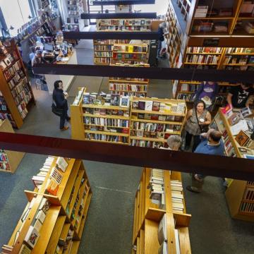 arial shot from inside penn book center